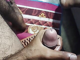 Indian men massage his Dick..