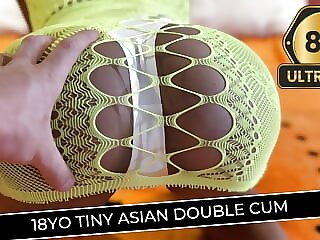 18 yo Tinny Asian double..