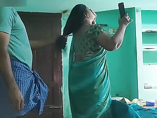 Tamil aunty was watching TV..