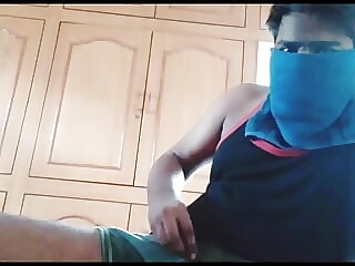 Horny Indian man plays with..